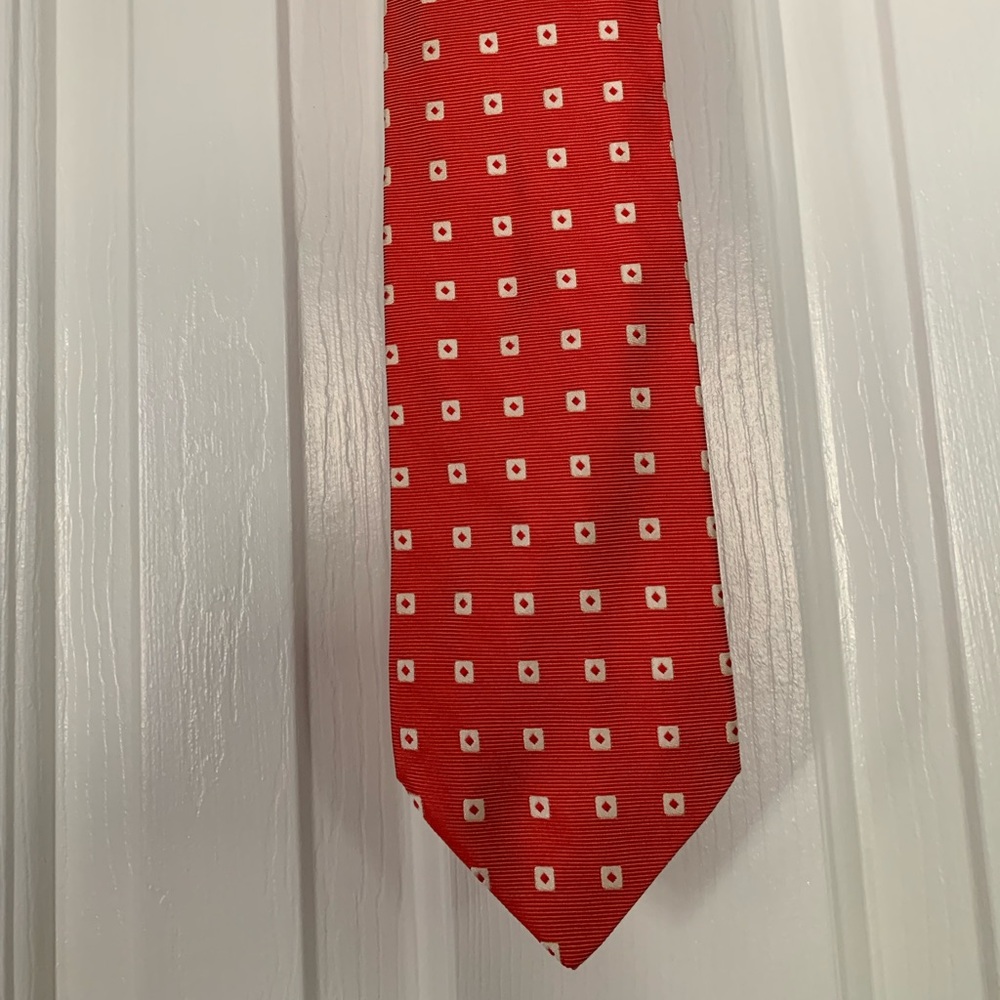 Nicky Milano Italian 100% Silk Handmade in Italy Men’s Red Tie